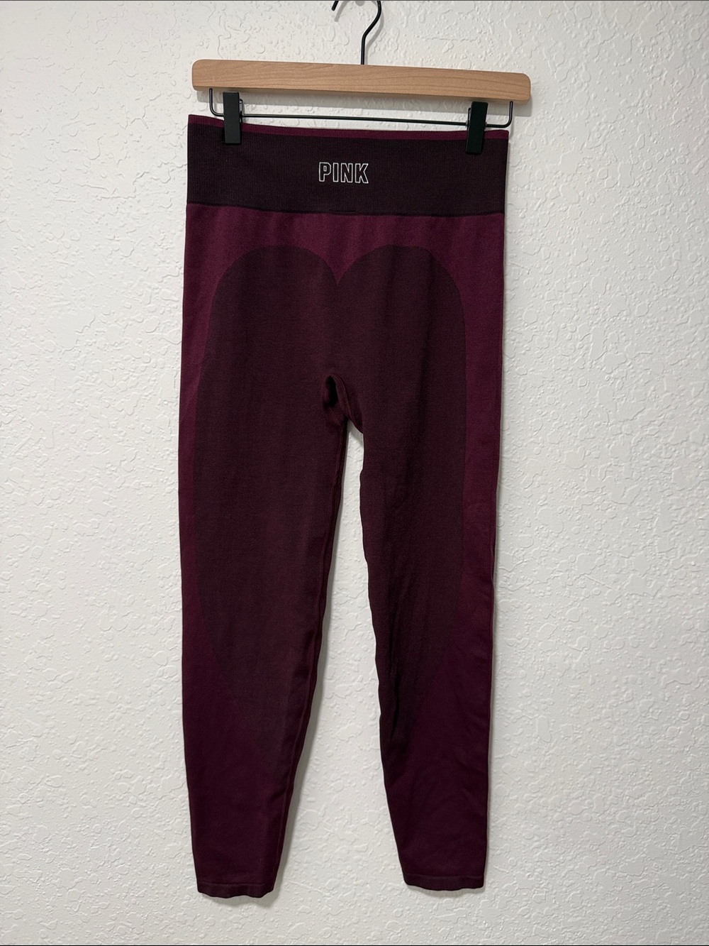 PINK Victoria's Secret Maroon Seamless Leggings Size Large